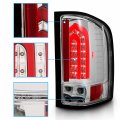 Amerilite For 2007-2013 Chevy Silverado Gmc Sierra Heavy Duty Chrome Red Led Tube Taillights Back Light Assembly Set Passenger