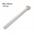 Uxcell M8x90mm Hex Bolts 304 Stainless Steel Hexagon Screw Bolt 10 Pcs