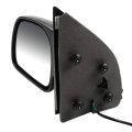 Black Left Side Mirror Fit For 1999-2010d For F-250 Super Duty Textured Glass Manual Folding Heating