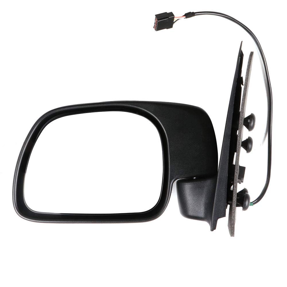 Black Left Side Mirror Fit For 1999-2010d For F-250 Super Duty Textured Glass Manual Folding Heating