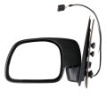 Black Left Side Mirror Fit For 1999-2010d For F-250 Super Duty Textured Glass Manual Folding Heating 