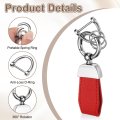 Car Key Chain Zinc Alloy Leatherchain Anti-lost D-ring Key Fob 360 Degree Rotatable Decorative With Screwdriver For Men And