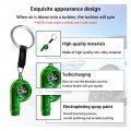 Augeny Car Turbo Keychain Creative Metal Spinning Turbocharger Fob Universal Vehicle Part Key Ring Decoration Green