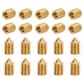 20pcs Set Screws M5x8mm Brass Cone Point Hex Socket Grub For Machinery Home Repairs And Fixtures Gold Tone 