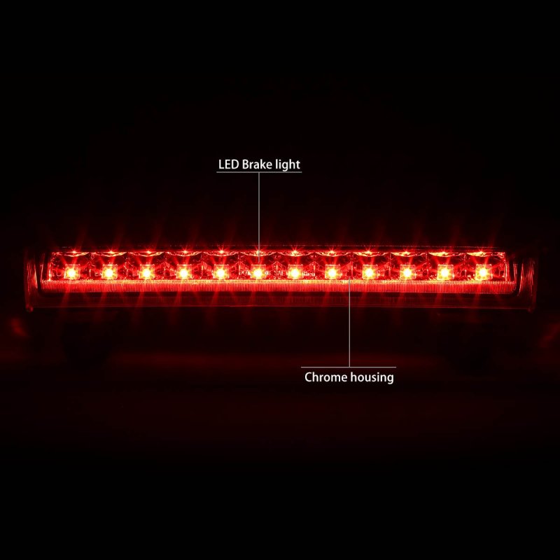 Dna Motoring 3bl-gmcd00-led-ch Chrome Housing Led Third Tail Brake Light For 00-06 Suburban 1500 2500 Tahoe Yukon Xl