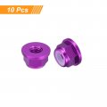 Uxcell Nylon Insert Hex Lock Nuts 10pcs M4 X 0 7mm Aluminum Alloy Self-locking Anodizing Flange Nut For Fasteners Purple