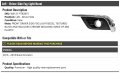 Left Driver Side Fog Light Bezel Textured Black With Chrome Compatible 2016-2018 Buick Envision
