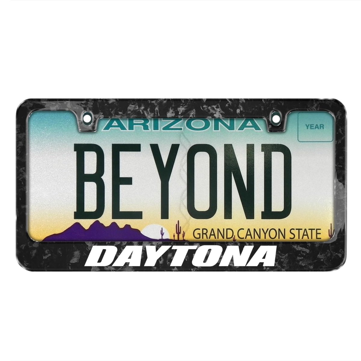 Dodge Charger Daytona Printed Real Black Forged Carbon Fiber License Plate Frame Official Licensed