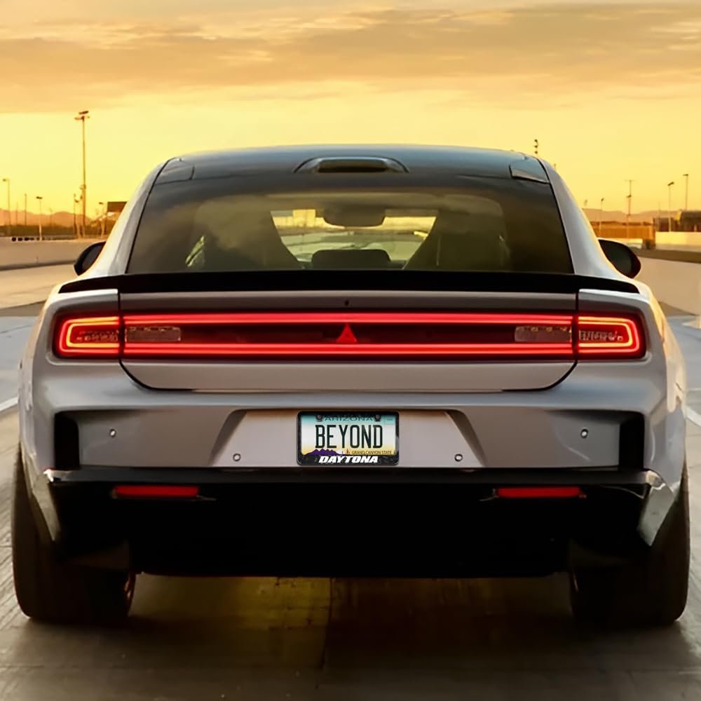 Dodge Charger Daytona Printed Real Black Forged Carbon Fiber License Plate Frame Official Licensed