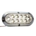 12 Pack Of Long Haul Clear 6 Oval Surface Mount Stop Tail Turn Led W Chrome Bezel 
