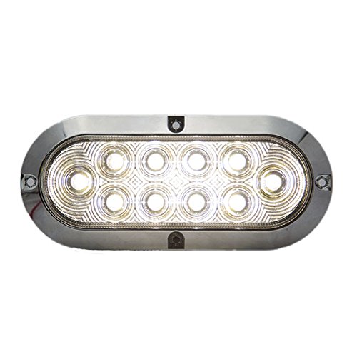12 Pack Of Long Haul Clear 6 Oval Surface Mount Stop Tail Turn Led W Chrome Bezel