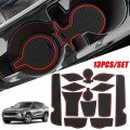 13pcs Car Gate Slot Mat Set Console Cup Holder Pad For Chevrolet Trax 2024 Red Trim