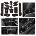 13pcs Car Gate Slot Mat Set Console Cup Holder Pad For Chevrolet Trax 2024 Red Trim