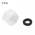 Uxcell G1 2 Pipe Fitting Cap Ppr Hex Female Thread Hose Connector With Gasket For Garden And Outdoor Water Pipes End White