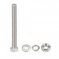 Uxcell M6 X 65mm Hex Head Screws Bolts Nuts Flat Lock Washers Kits 304 Stainless Steel Fully Thread Hexagon 6 Sets