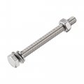 Uxcell M6 X 65mm Hex Head Screws Bolts Nuts Flat Lock Washers Kits 304 Stainless Steel Fully Thread Hexagon 6 Sets