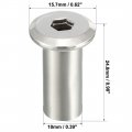 Uxcell M8x22mm Hex Socket Head Insert Nut Screw Post Sleeve For Furniture 10pcs