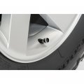 Ipick Image For Ford Thunderbird In White On Real Carbon Fiber Barrel Silver Aluminum Tire Valve Stem Caps