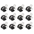 12pcs 1 2 Inch 12mm R-shape Stainless Steel Rubber Cushioned Insulated Pipe Clamp 