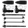 8-piece 2016-2017 For Chrysler 200 Front Outer Inner Tie Rod End Sway Bar Link Steering Rack Boot