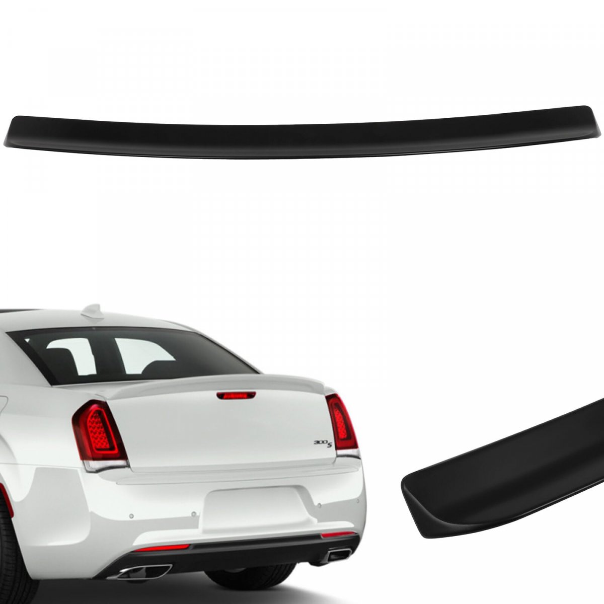 Rear Trunk Spoiler Wing Abs Glossy Black For 2005-2023 Chrysler 300