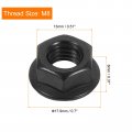 Uxcell M8x1 25mm Serrated Flange Hex Lock Nuts 25pcs 304 Stainless Steel Non-slip Metric Hexagon Nut Full Thread Bright Finish