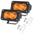 Amber Led Pods 2pcs 3 In 40w Yellow Fog Lights Combo Beam Ditch For Offroad Pickup Trucks Jeep Atv Utv Suv Waterproof Bumper 