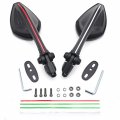 Httmt- Black Racing Rearview Mirror W Sticker Compatible With Hond Cbr600 Suzuk Gsxr750 1300 Ninja Fz1 P N Mt252-041-bk