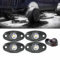 Mictuning 4 Pods White Led Rock Lights With Wiring Harness Waterproof Underglow Underbody Light Kit For Car Truck Atv Utv Suv 