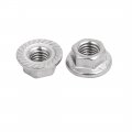 Uxcell M6x10mm Thread Dia Stainless Steel Hex Hexagon Flange Lock Nuts 10pcs