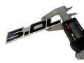 5 0 Liter Engine Aluminum Emblem In Silver And Black 4 Long