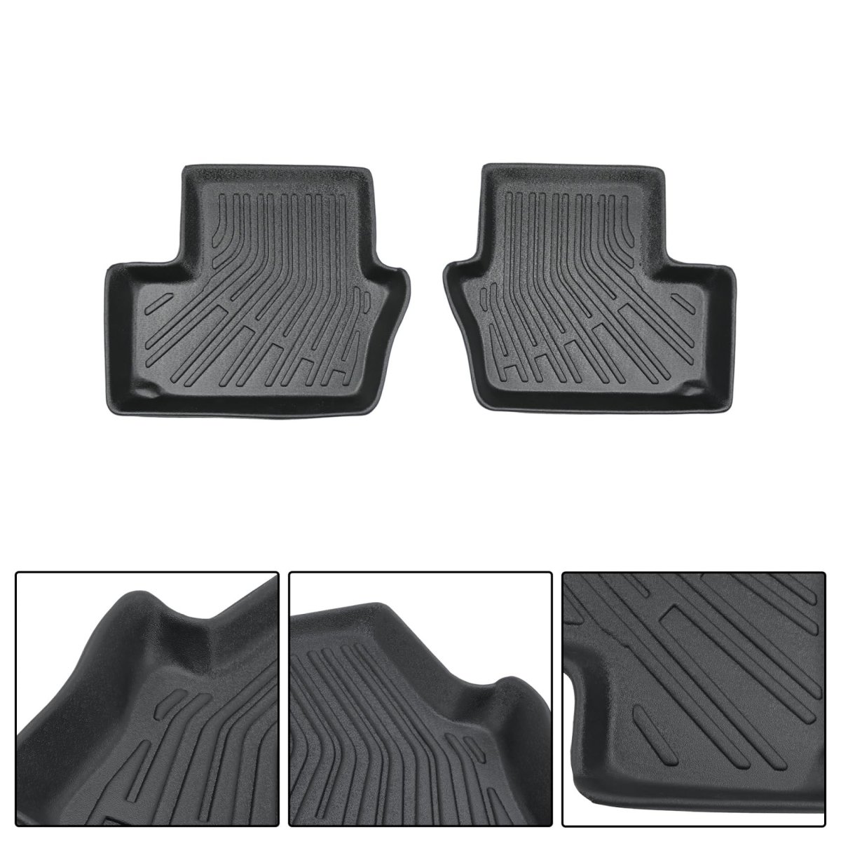 4pcs Floor Mats Black Tpe 1st And 2nd Row Replacement For Caliber 2007-2012