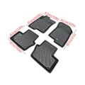 4pcs Floor Mats Black Tpe 1st And 2nd Row Replacement For Caliber 2007-2012