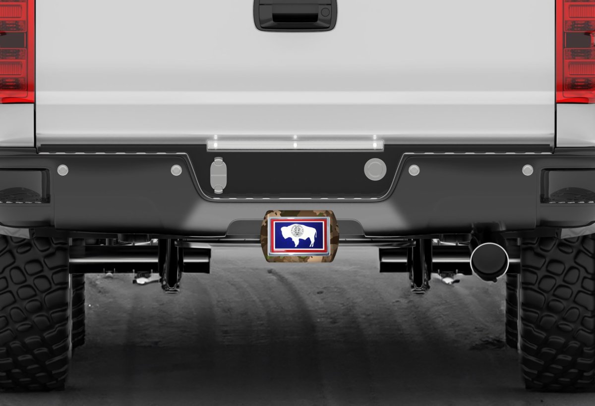 Elektroplate State Of Wyoming Bison Flag All Metal Woodland Camo Hitch Cover For Trucks And Suvs Fits Standard 2 Trailer