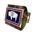Elektroplate State Of Wyoming Bison Flag All Metal Woodland Camo Hitch Cover For Trucks And Suvs Fits Standard 2 Trailer