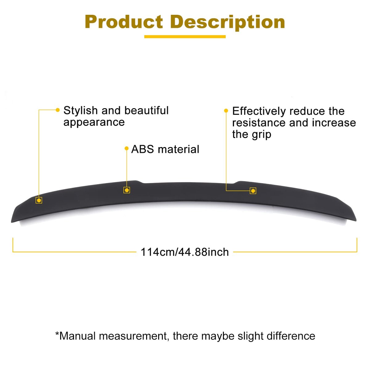 Rear Roof Window Visor Spoiler For Bmw 5 Series 2004 2009 Fits 525i 528i 530i 535i 545i 550i M5 Black Abs Plastic Replacement