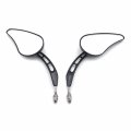Httmt Mt382d- Motorcycle Black Raindrop Side Racing Mirrors For H-d 1982-later Except 2014-later Flhtkse Flhrse6 Flhr And Flhrc