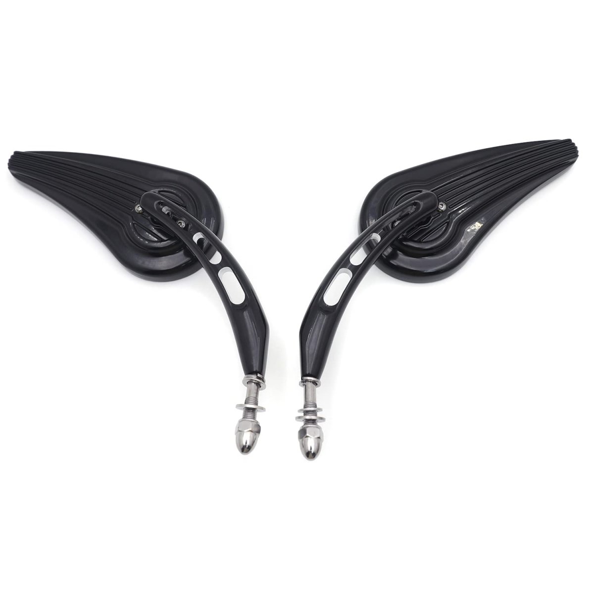 Httmt Mt382d- Motorcycle Black Raindrop Side Racing Mirrors For H-d 1982-later Except 2014-later Flhtkse Flhrse6 Flhr And Flhrc