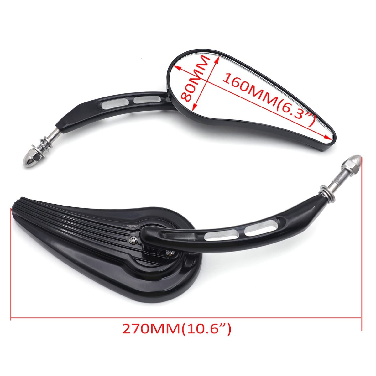 Httmt Mt382d- Motorcycle Black Raindrop Side Racing Mirrors For H-d 1982-later Except 2014-later Flhtkse Flhrse6 Flhr And Flhrc