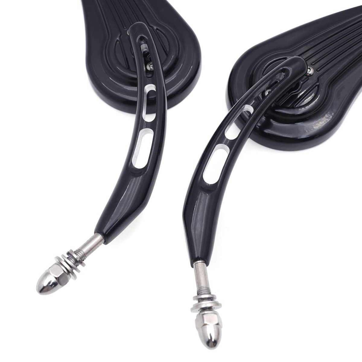 Httmt Mt382d- Motorcycle Black Raindrop Side Racing Mirrors For H-d 1982-later Except 2014-later Flhtkse Flhrse6 Flhr And Flhrc