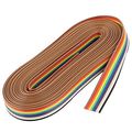 Uxcell 5m 10 Way Rainbow Color Flat Ribbon Cable Idc Wire