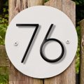 Floating House Number Moderns 5 Inch Deamos Zinc Alloy Home Address Number For With Reflective Finish Gold Mount Or Flush Black 