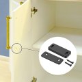 2 Set Cabinet Door Catch Thin Latch Lock Adhesive With Screw For Cupboard Kitchen Closet Wardrobe Black 