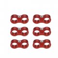 6 Pcs An8 Vehicle Hose Separator Clamp Fuel Line Connector For Oil Red 