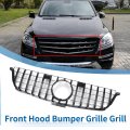 Black Front Upper Hood Bumper Grille For Mercedes-benz Ml250 2015 Kidney Grill 1pcs
