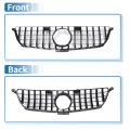 Black Front Upper Hood Bumper Grille For Mercedes-benz Ml250 2015 Kidney Grill 1pcs