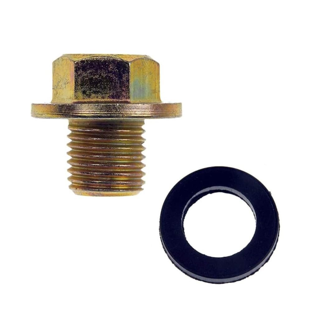 Oil Drain Plug For Toyota Prius Awd-e 2022 Steel Material Yellow Gasket Hex Head Drive Extra Fine Thread Replacement 9247-12101