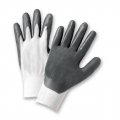 Flat Nitrile Palm Coated Nylon Work Gloves Ce En 3 Certified Cut Resistant Safety Size 8 Gray Rib Knit Pack Of 12 Model 713snc 