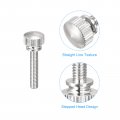 Uxcell Knurled Thumb Screws M4x20mm Brass Shoulder Bolts Grip Knobs Fasteners Nickel Plated 10pcs