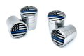 Elektroplate Police Thin Blue Line Usa Flag Bright Chrome Aluminum Tire Valve Stem Caps Universal Fit For Cars Bikes Trucks Rvs 